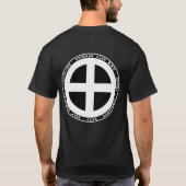 Shimazu Samurai-Clan-schwarzes u. weißes T-Shirt (Rückseite)