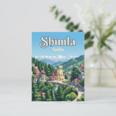 Shimla Indien Postkarte (Stehend Vorderseite)