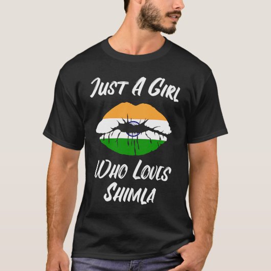 Shimla lips mouth love Indian flag T-Shirt (Vorderseite)