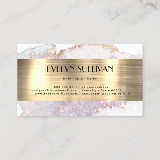 Shimmer-Aquarellfolie Visitenkarte (Rückseite)