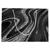 Shimmer Black Sparkle Glitzer Große Geschenktüte (Rückseite)