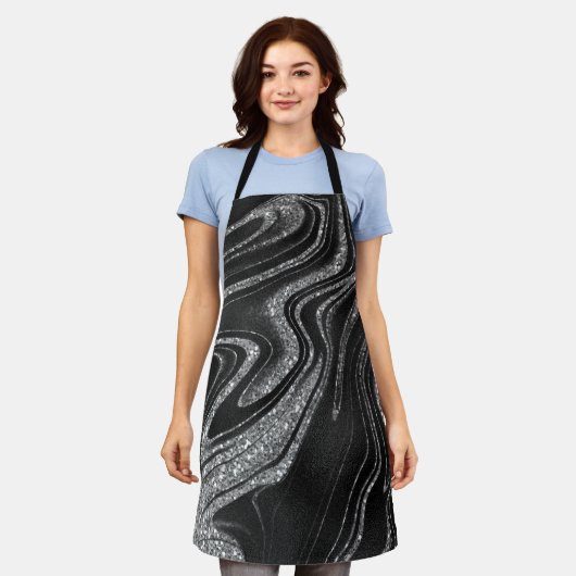 Shimmer Black und Glitzer Schürze (Getragen)
