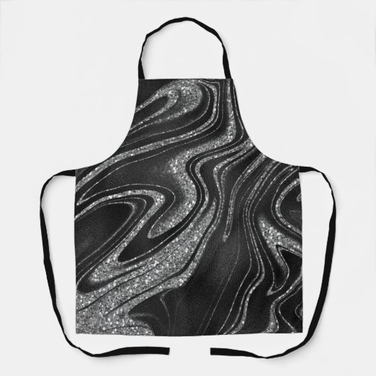 Shimmer Black und Glitzer Schürze (Vorderseite)