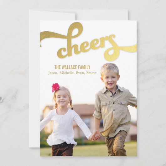 Shimmer Cheers Holiday Foto Cards Feiertagskarte (Vorderseite)