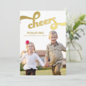 Shimmer Cheers Holiday Foto Cards Feiertagskarte (Stehend Vorderseite)