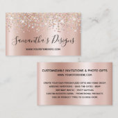 Shimmer Confetti Glitzer Rose Gold Gradient Visitenkarte (Vorne/Hinten)