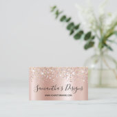 Shimmer Confetti Glitzer Rose Gold Gradient Visitenkarte (Stehend Vorderseite)