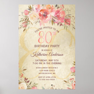 Shimmer Design Poster zum 80. Geburtstag
