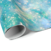 Shimmer Galaxy blau grün Geschenkpapier (Rolleneckpunkt)