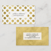 Shimmer Gold Dots Design Visitenkarte (Vorne/Hinten)
