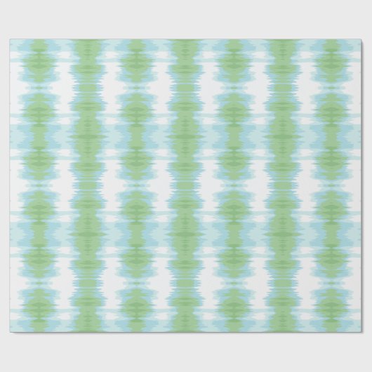 Shimmer Ikat in Green and Aqua Geschenkpapier (Flach)