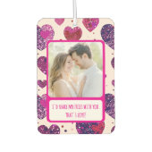 Shimmer Lila Heart Share my Fries Autolufterfrischer (Vorderseite)