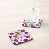 Shimmer Lila Heart Share my Fries Getränkeuntersetzer (Rechte Seite)