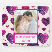 Shimmer Lila Heart Share my Fries Mousepad (Vorne)