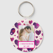 Shimmer Lila Heart Share my Fries Schlüsselanhänger (Vorderseite)