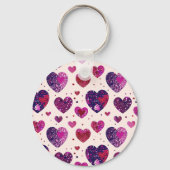 Shimmer Lila Heart Share my Fries Schlüsselanhänger (Rückseite)