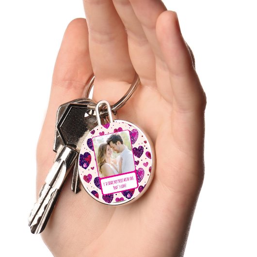 Shimmer Lila Heart Share my Fries Schlüsselanhänger