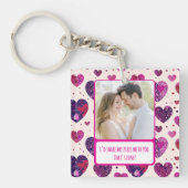 Shimmer Lila Heart Share my Fries Schlüsselanhänger (Vorderseite)