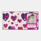 Shimmer Lila Heart Share my Fries Schreibtischunterlage (Vorderseite)