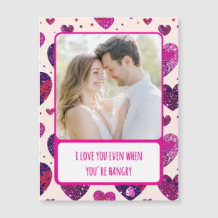 Shimmer Lila Heart Sie sind zornig Magnetkarte