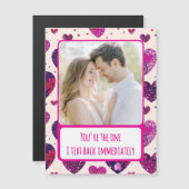 Shimmer Lila Herztext-Rückseite Magnetkarte (Vorne/Hinten)