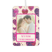 Shimmer Lila Herztxt sofort zurück Autolufterfrischer (Vorderseite)