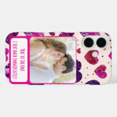 Shimmer Lila Herztxt sofort zurück Case-Mate iPhone Hülle (Rückseite (Horizontal))