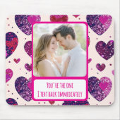 Shimmer Lila Herztxt sofort zurück Mousepad (Vorne)