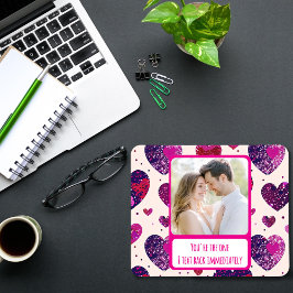 Shimmer Lila Herztxt sofort zurück Mousepad
