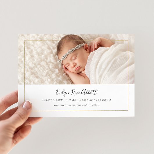 Shimmer Magnetic Foto Geburtsankündigung Magneteinladung