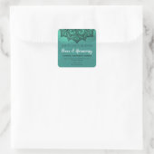 Shimmer Mandala Aquamarin Blend Labels Quadratischer Aufkleber (Tasche)
