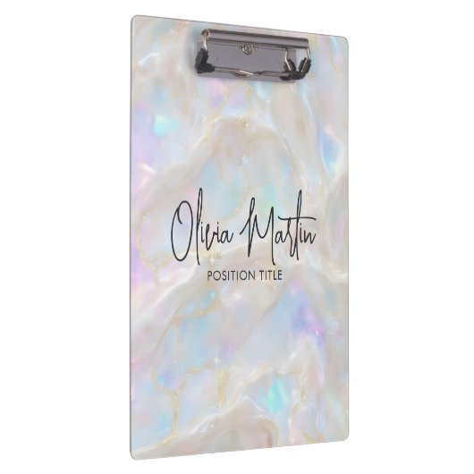 Shimmer Opal Iridescent Background Klemmbrett (Rechts)
