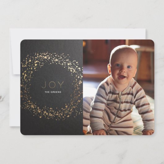 Shimmer Painted Wreath Weihnachtsfotokarte Feiertagskarte (Vorderseite)