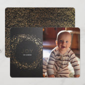 Shimmer Painted Wreath Weihnachtsfotokarte Feiertagskarte (Vorne/Hinten)