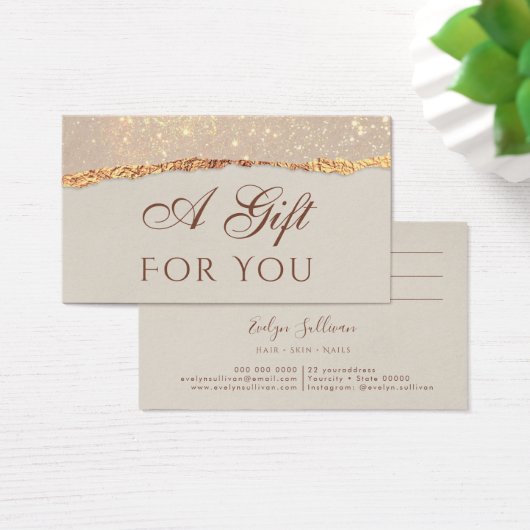 Shimmer-Papiergeschenkkarte (Schreibtisch)