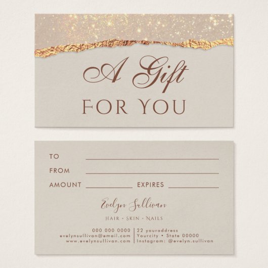 Shimmer-Papiergeschenkkarte (Vorne & Hinten)