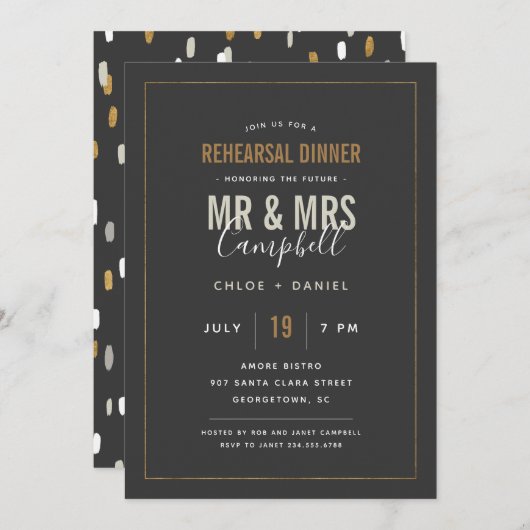 Shimmer Probe Dinner Einladung (Vorne/Hinten)