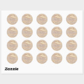 Shimmer Ripped Paper Danke Runder Aufkleber (Blatt)