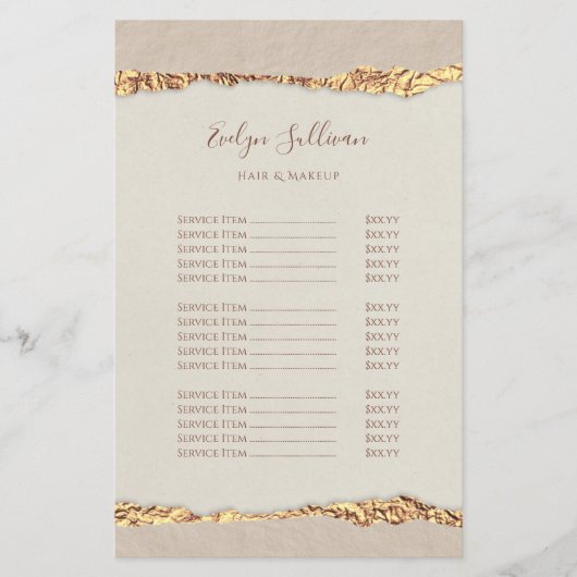 Shimmer rippte Papierpreisliste Flyer (Vorne)