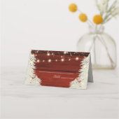 Shimmer Rustic Holz String Lichter Bäume Hochzeit Platzkarte (Rückseite)