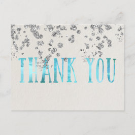 Shimmer Sea Blue und Imitate Silver Sequins Postkarte