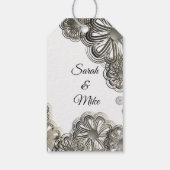 Shimmer silber florale Gratulationen Tag Geschenkanhänger (Rückseite)