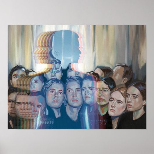 Shimmer Silhouette Poster Print Wall Art (Vorne)