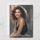 Shimmer Slate Autografikkarte für Seiten Einladung (Vorderseite)