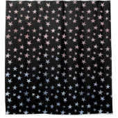 Shimmer Stars Pink und Blue Ombre Duschvorhang (Vorderseite)