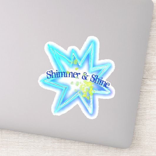 Shimmer und Shine Neon Star und Green Paint Splash Aufkleber (Detail)