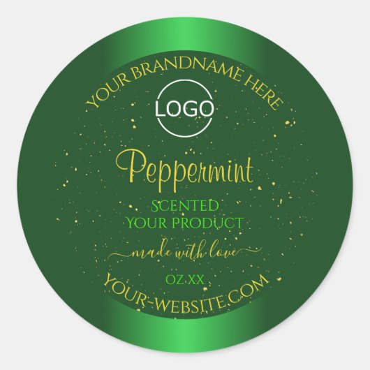 Shimmergrünes Logo für das Label Soft Glitzer-Logo Runder Aufkleber (Vorderseite)