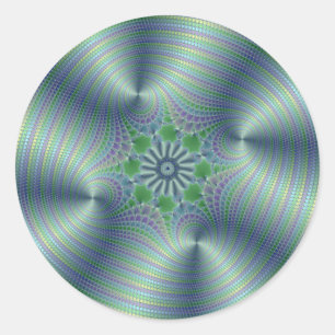 Shimmerine - Fraktal Art Runder Aufkleber