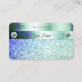 Shimmering Aquamarin Blue Glitzer Sparkle Stars Visitenkarte (Vorderseite)