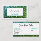 Shimmering Aquamarin Glitzer Kosmetik Haarmacherei Visitenkarte (Vorne/Hinten)